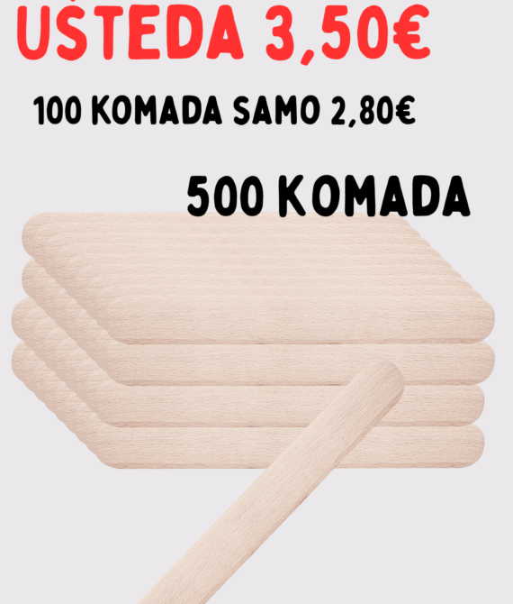 SET 5X DRVENE ŠPATULE MALE 100 KOM